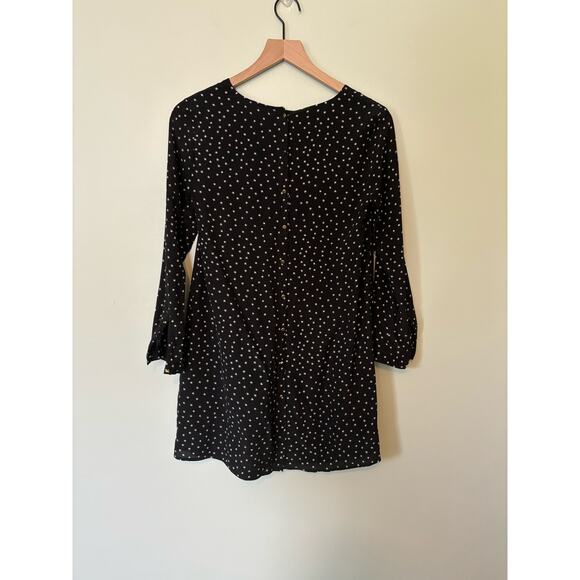 Madewell Star Print Silk Dress XXS Black Short - Picture 7 of 11